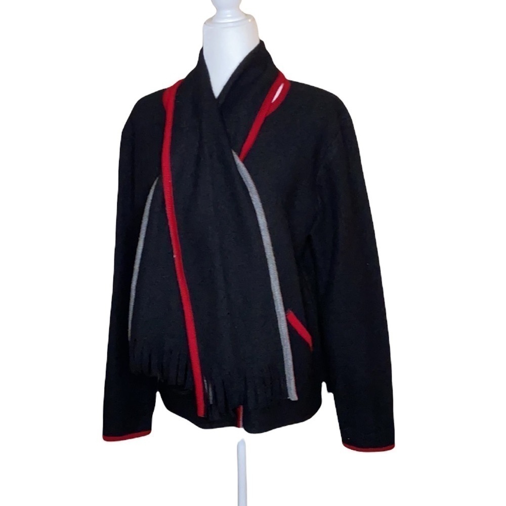 Vintage Tally ho wool cardigan with detachable scarf